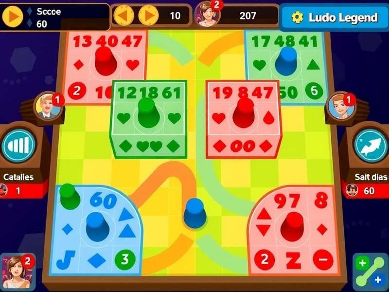 Ludo Blitz Legend multiplayer interface showing four players competing